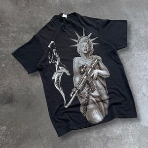 Vintage Delta Pro Weight Marilyn Monroe Statue Graphic T Shirt Mens XL Black